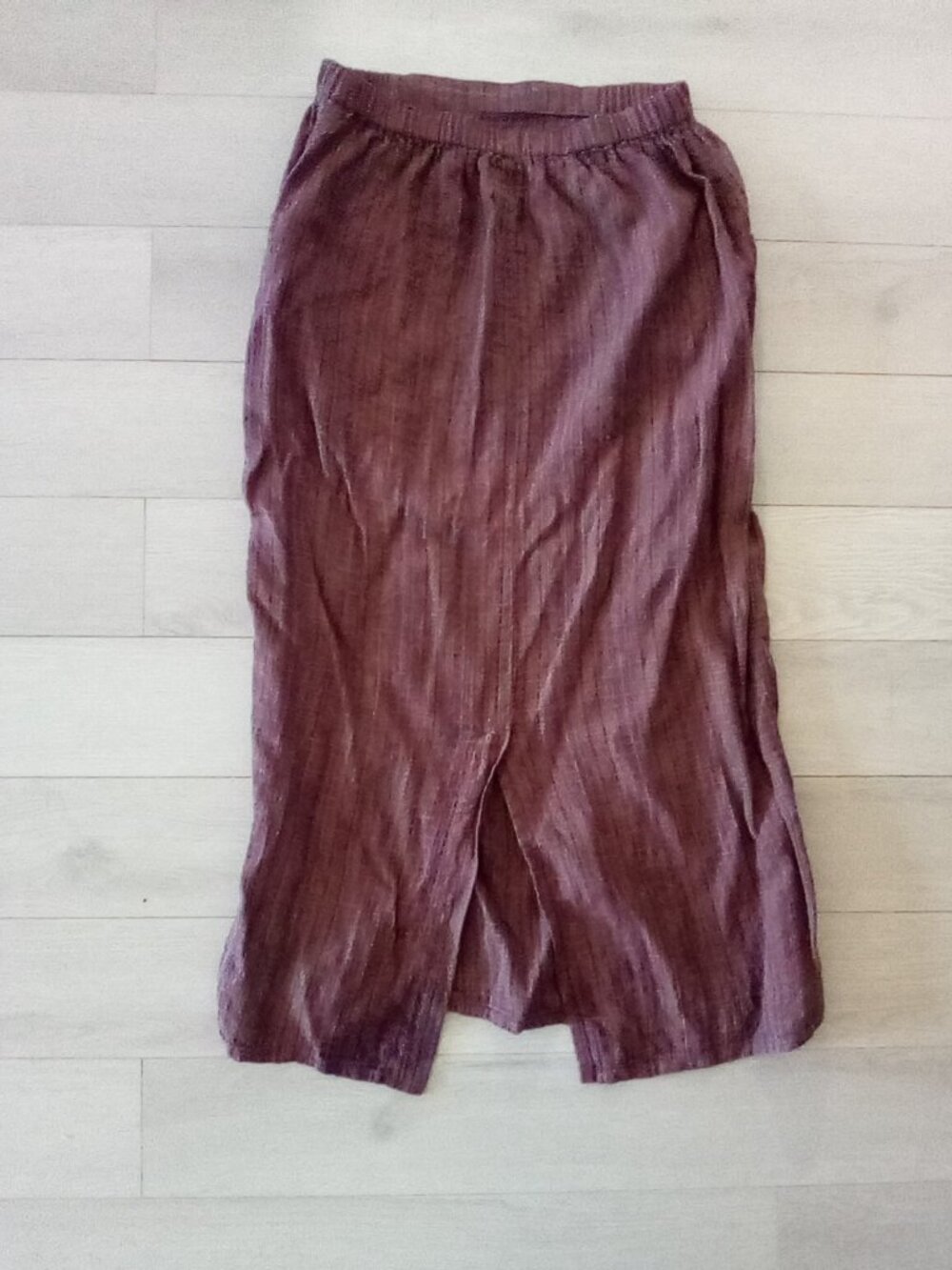 FLAX by Jeanne Engelhart vintage '90s Striped Linen Skirt Sz S